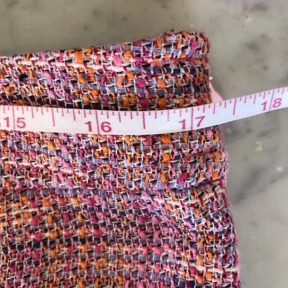 LOFT Pink Tweed A Line Petite Tailored Skirt 12P - Picture 12 of 15